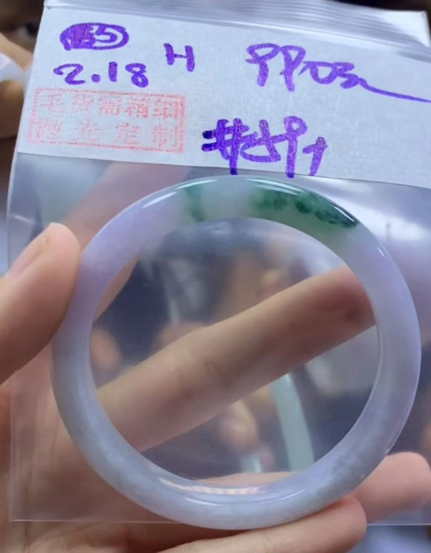 定制翡翠未镶嵌毛货需精细抛光65手镯59+990元+拍一发一