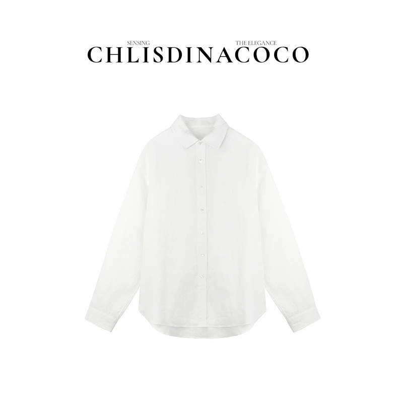 |沐露梳风|春夏高定100亚麻简约通勤休闲日常衬衫C1016