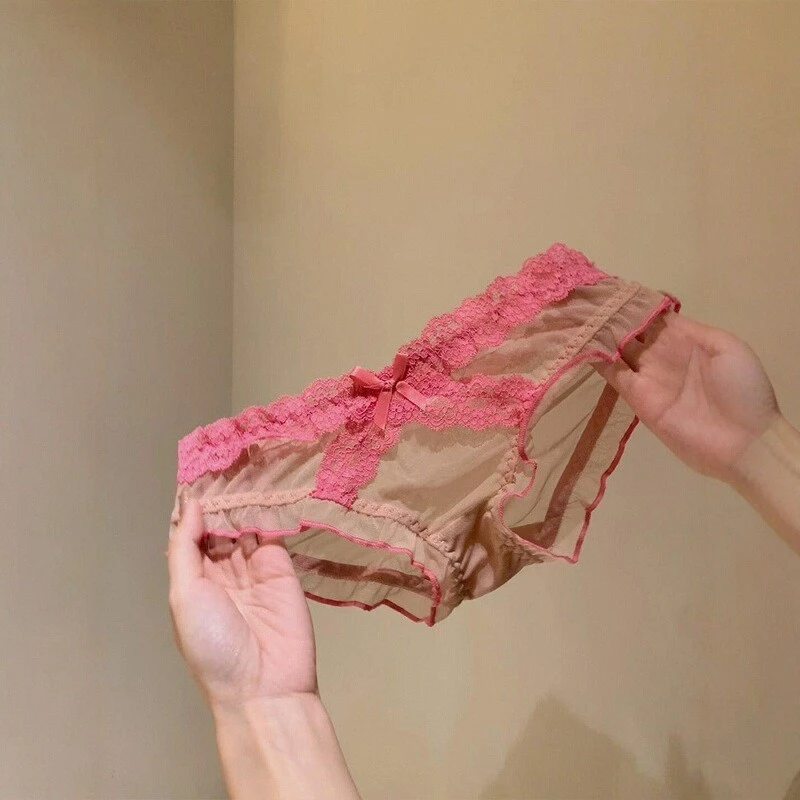 漫樱薄荷~法式少女蕾丝网纱女生纯欲薄款内裤女2025新款性感高级