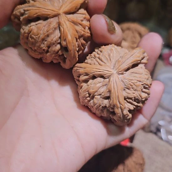 林***洛文玩核桃吊坠44精修工艺三楞