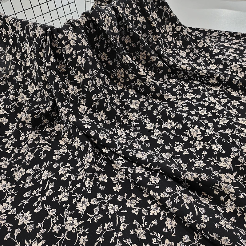 小花/摇曳 精梳蚕香棉绸布料 夏季凉爽人造棉绵绸 服装连衣裙面料