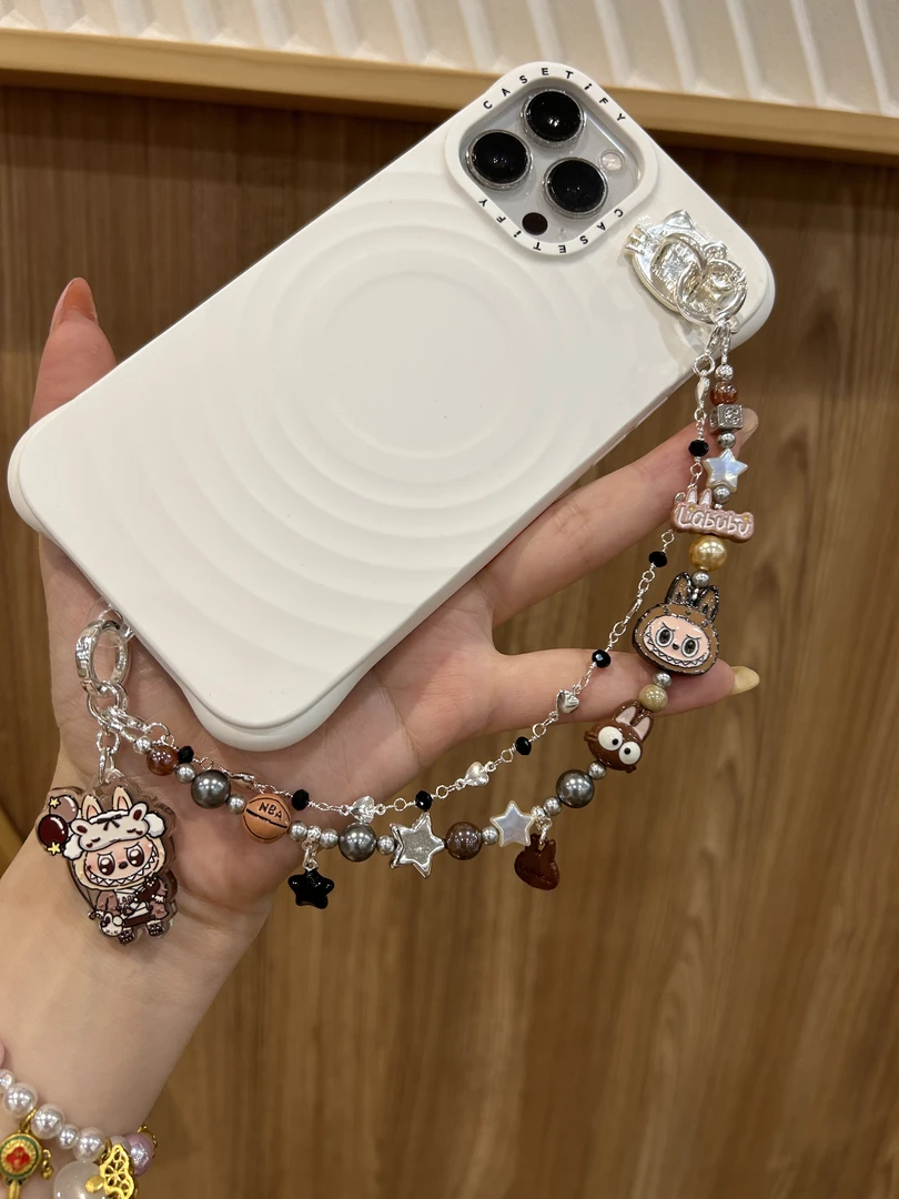 《拉布布手机挂链》加手机支架手工防丢女款通用可爱情侣