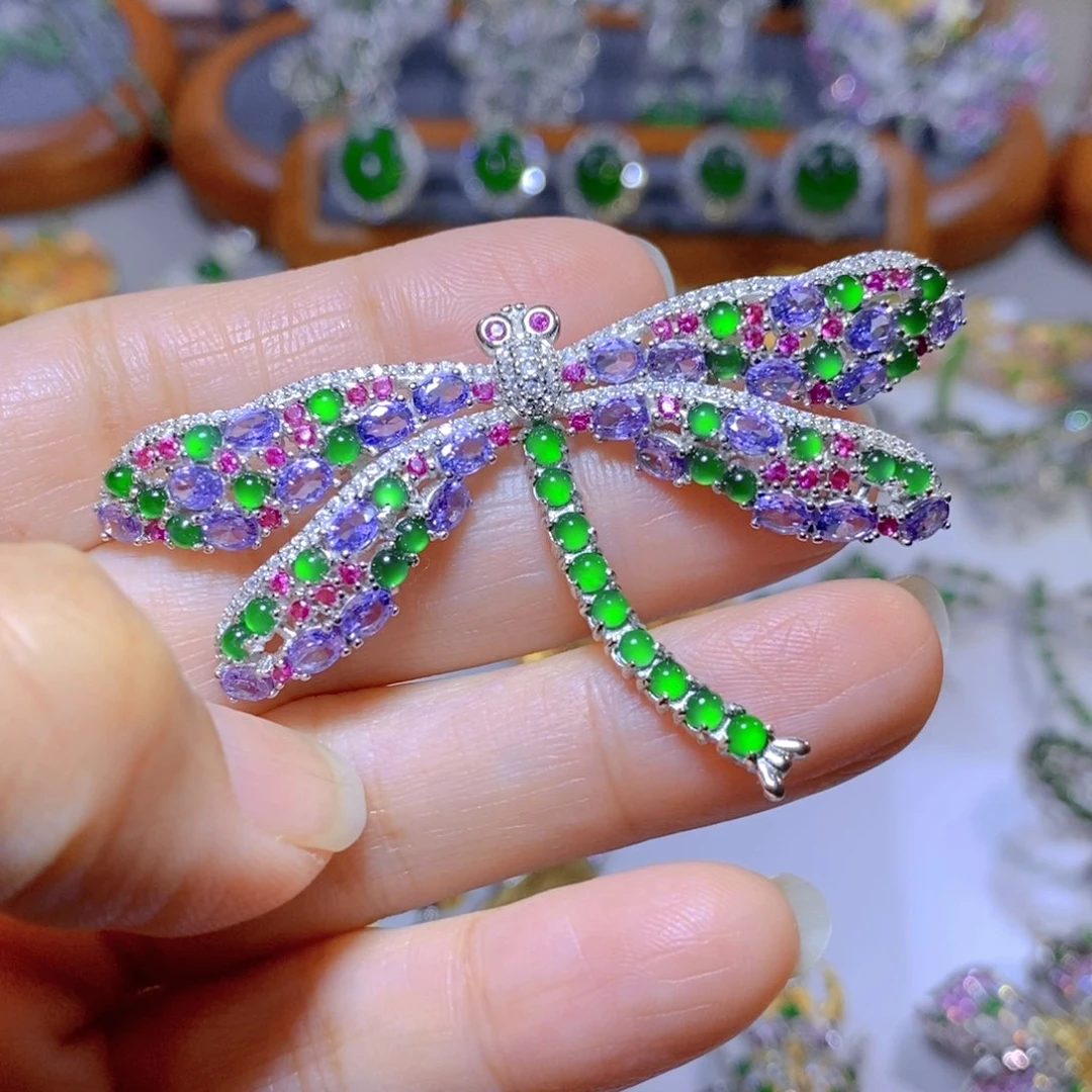 翡翠颈饰银S925镶嵌天然翡翠