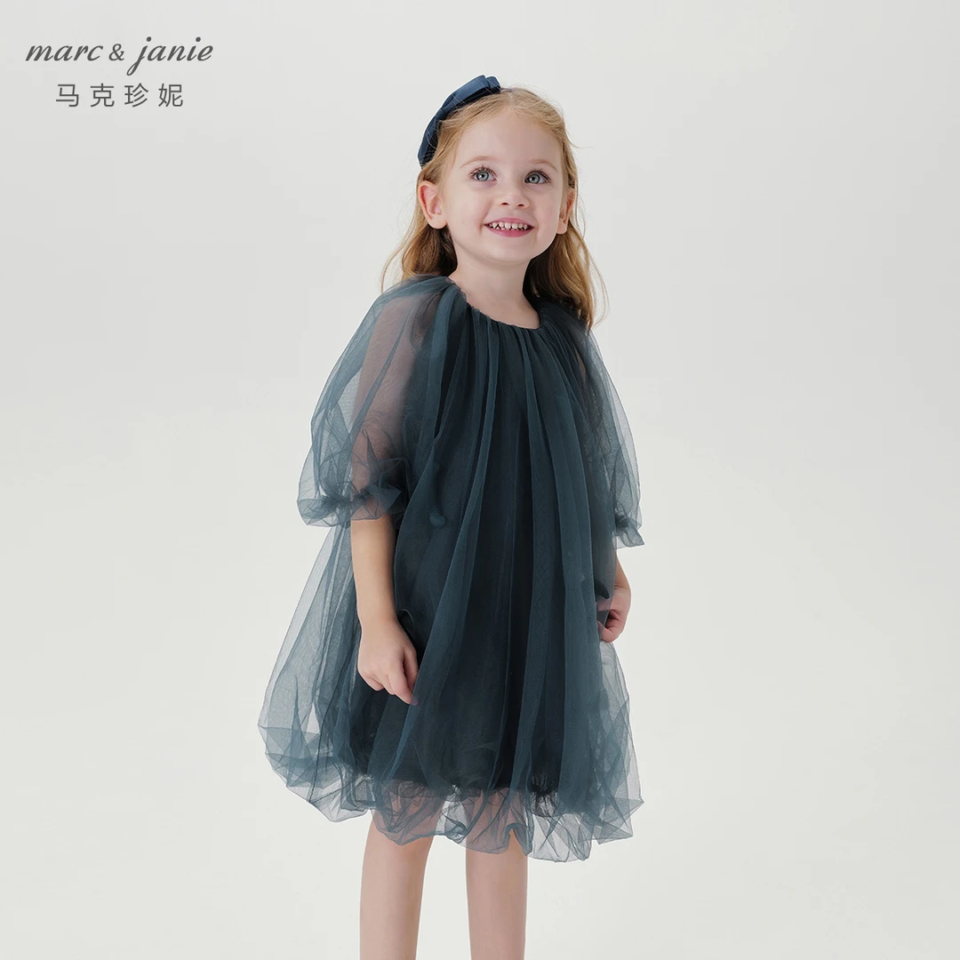 【马克珍妮 法式系列】童装月亮星星连衣裙时尚女童夏装230582