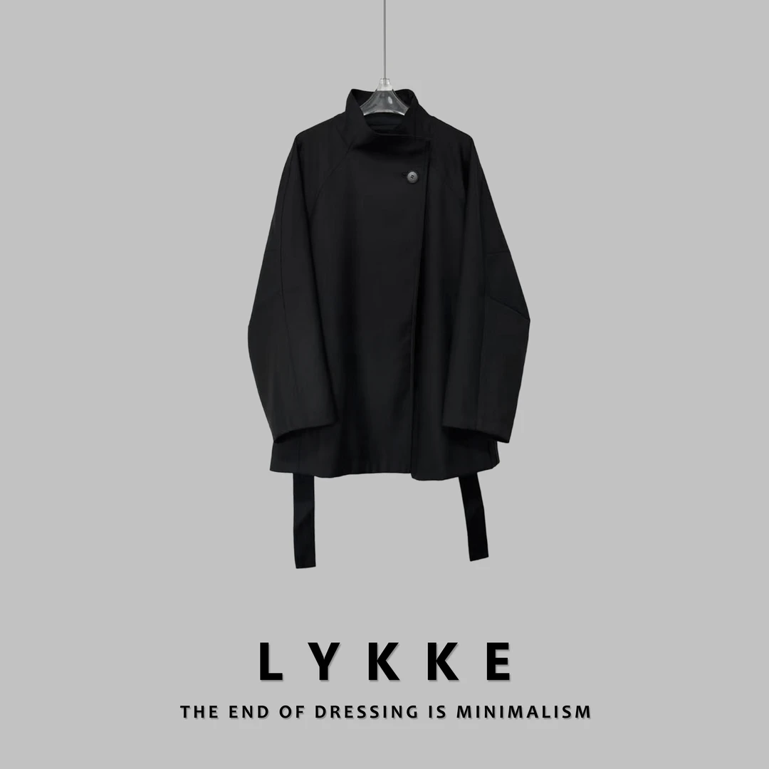 Lykke 25新款立领腰带收腰单扣设计感风衣-E401
