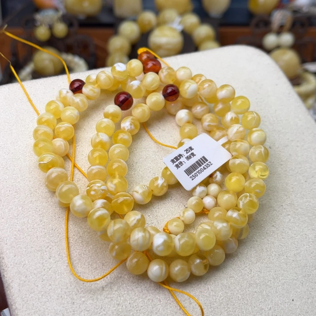 蜜蜡颈饰未镶嵌7+圆珠108