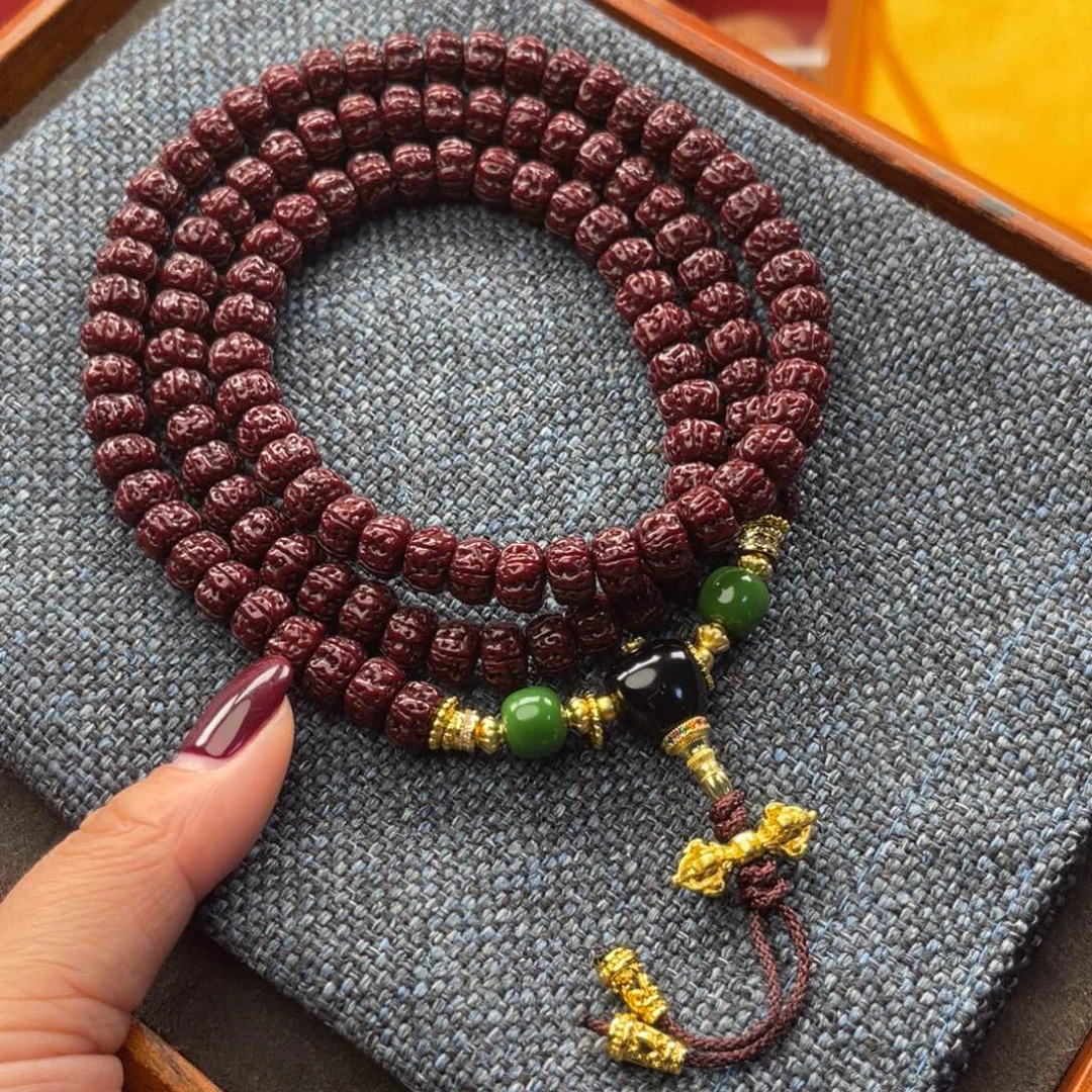 L***️吊坠金刚菩提藏式直切一代龙黑金