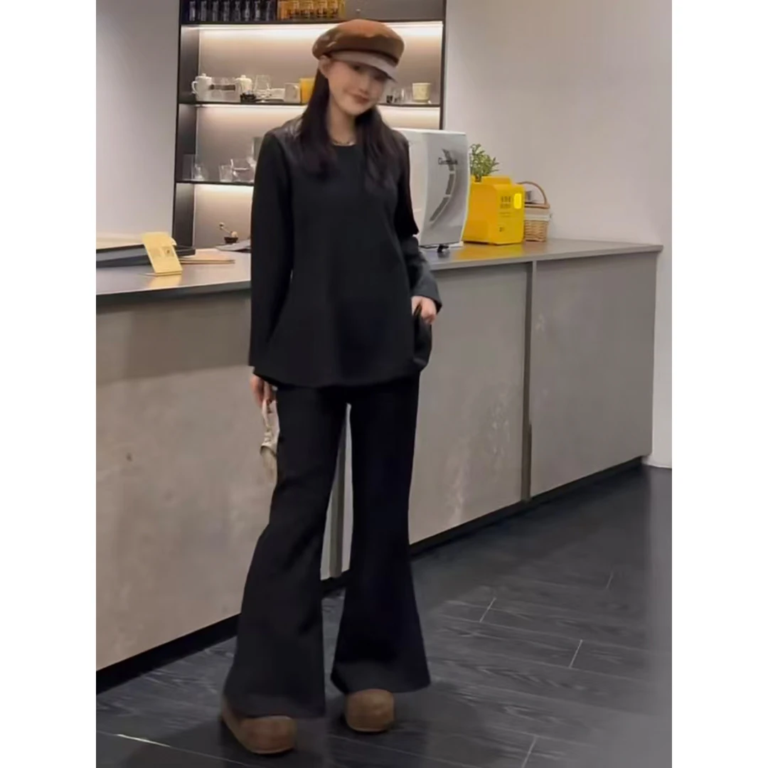 【胡小肥】45加绒大码两件套装9866气质时尚显瘦百搭新款简约高级感