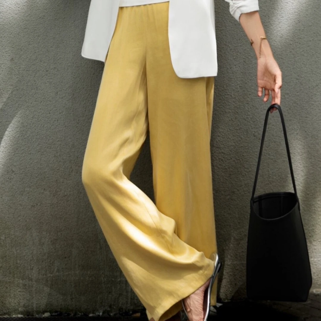 夏日凉凉裤莱赛尔直筒阔腿裤 舒适透气显瘦百搭夏天裤子
