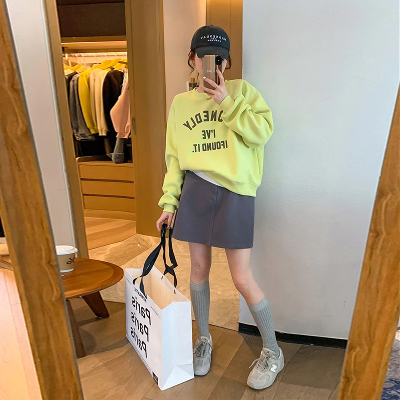 加绒卫衣女款爆款2025新款正品时尚百搭宽松圆领显瘦秋冬外套女潮