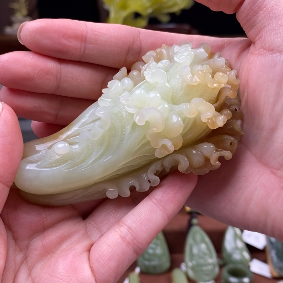 青***竹和田玉未镶嵌摆件