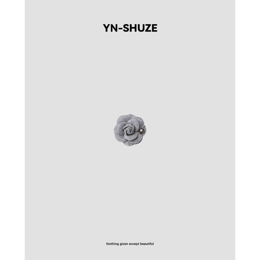 非金属布艺胸针 小香风手作山茶花立体花朵胸针别针SZ-YNB-DP0623