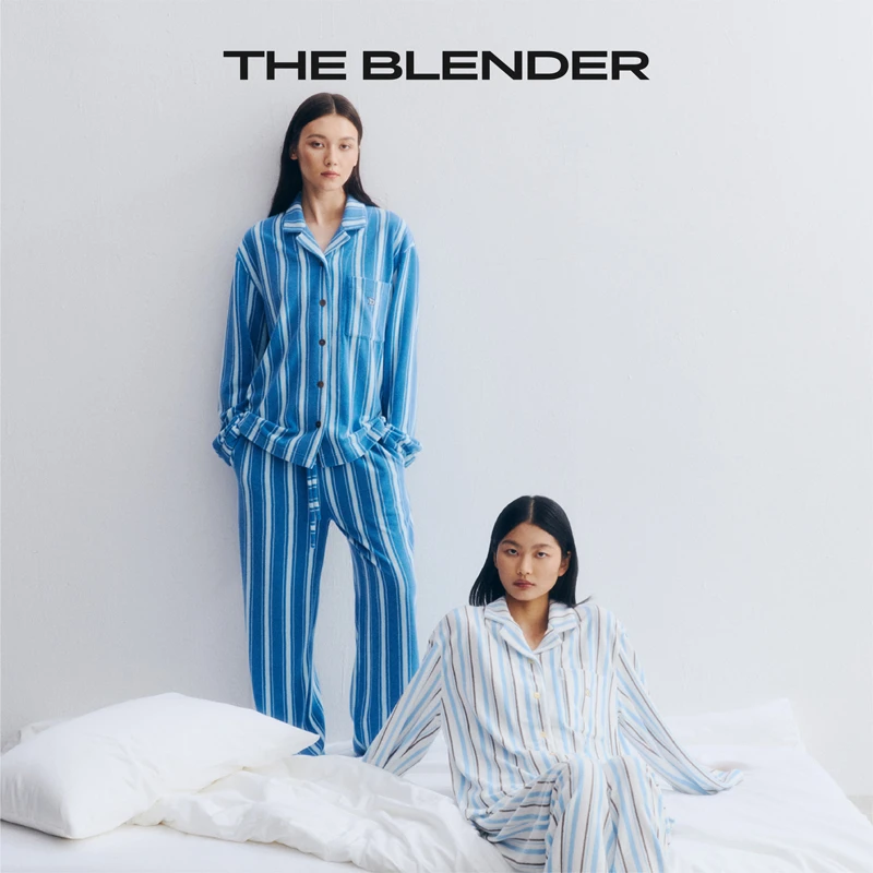 The Blender 秋冬毛巾布条纹保暖休闲可外穿家居服套装