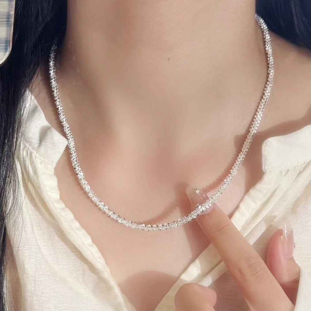 链子925银 满天星菜花项链女2025新款小众设计感时尚轻奢锁骨链