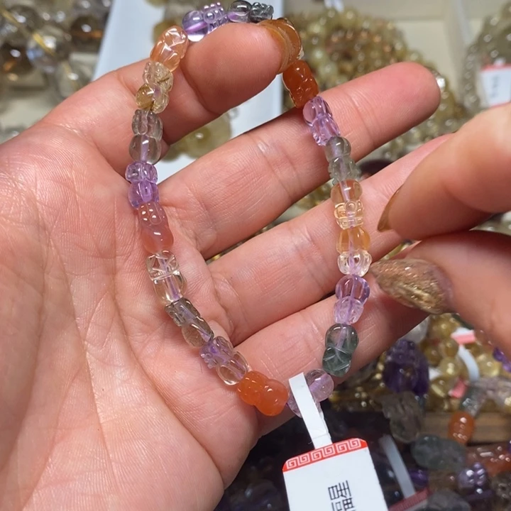 十***)发晶手链未镶嵌天然貔貅