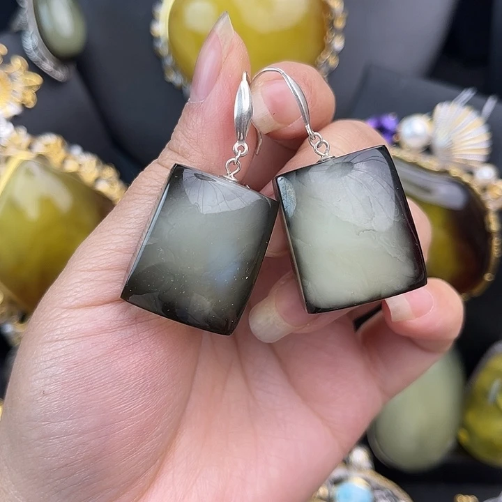 琥珀银S925镶嵌裸石