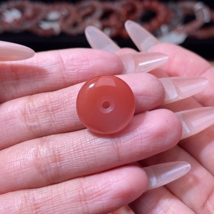 南红玛瑙冰飘配饰平安扣未镶嵌787