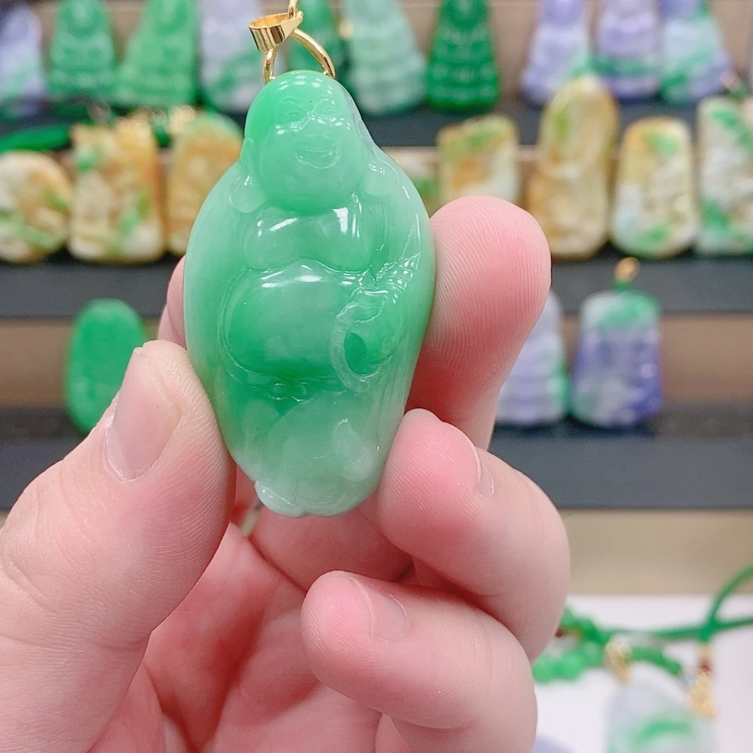 翡翠银S925镶嵌吊坠(赠链)