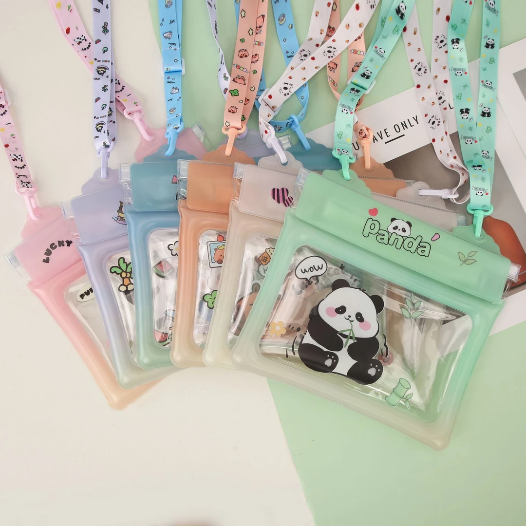 爆款卡通手机防水袋四层密封透明漂浮气囊防水挎包漂流可触屏