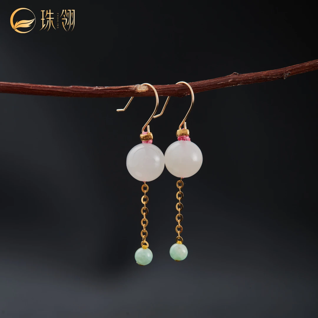 【珠翎珠宝】眠云 | 18K藕粉耳钩多样性发一#XYGD371142-B