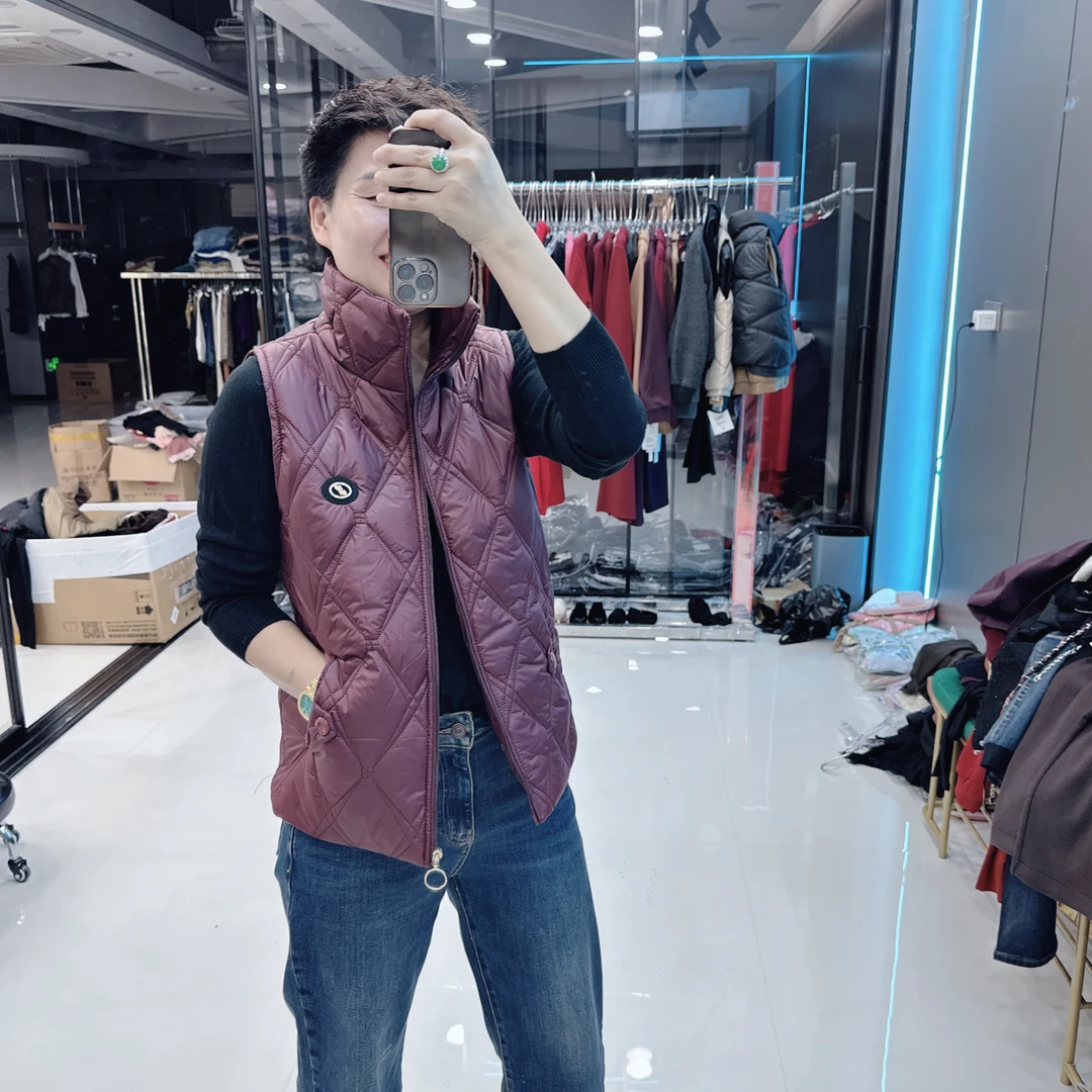 双11新店4色超轻便暖和中长拉链马甲5555欧美