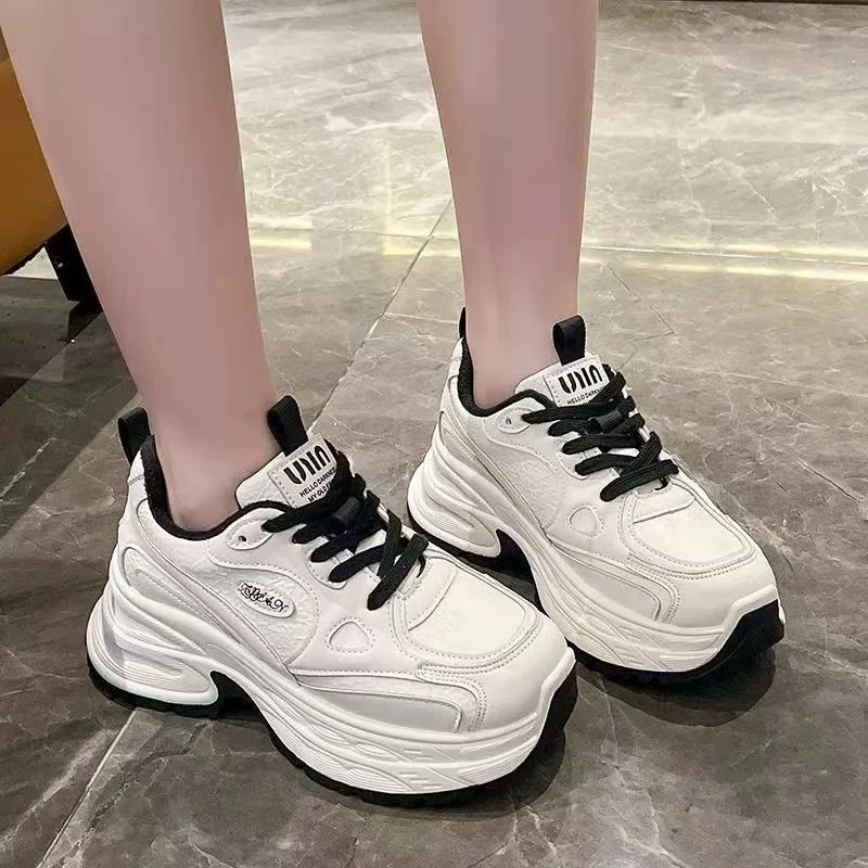 C1601 米黑  新款时尚运动圆头休闲女士老爹鞋