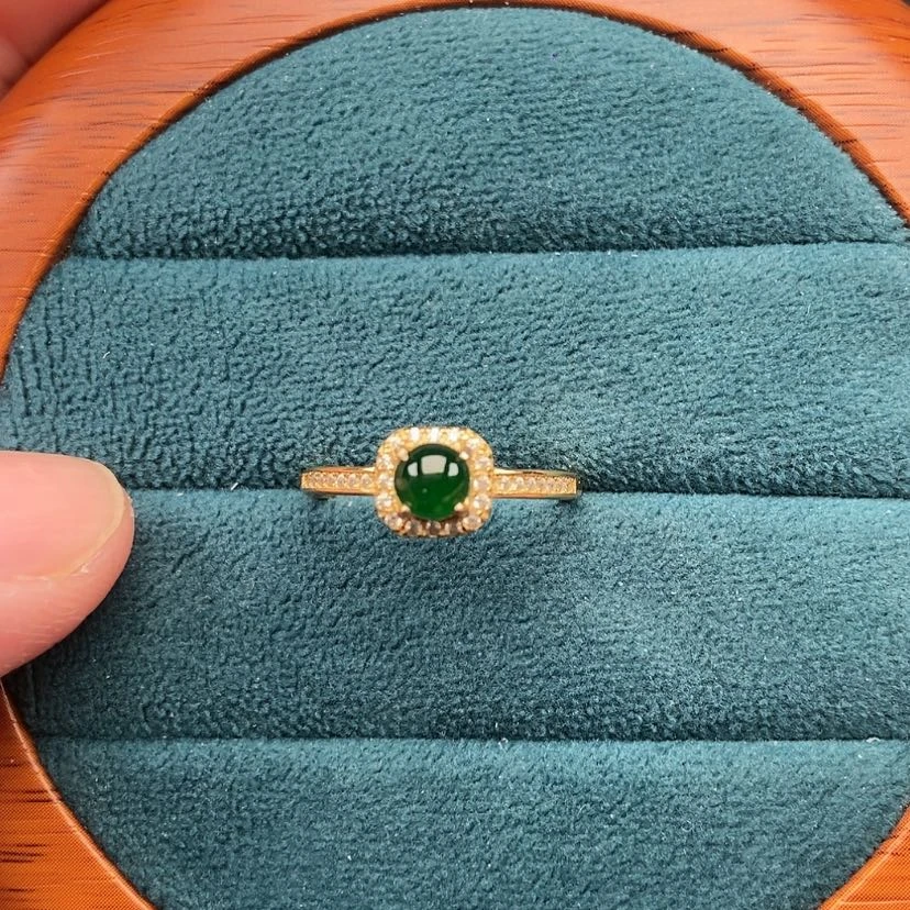 【闪购商品】翡翠戒指银S925镶嵌兮兮