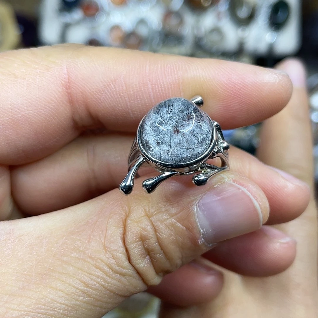 【闪购商品】银S925镶嵌珠宝半成品水晶戒指