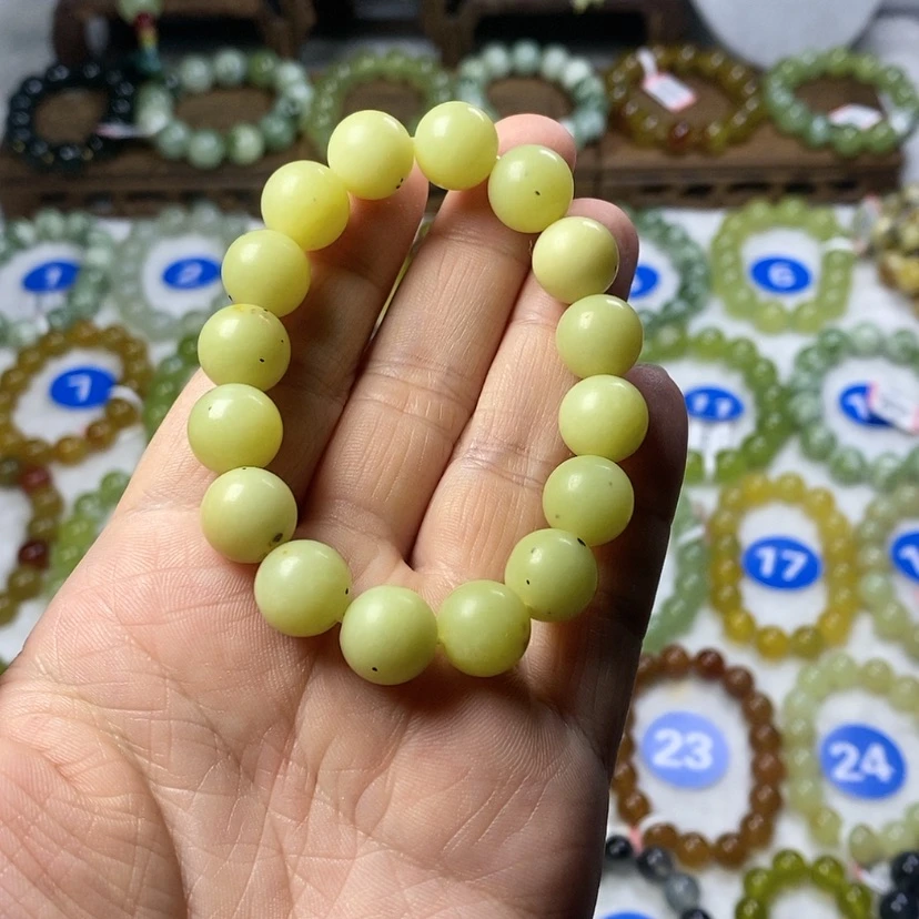 【闪购商品】蛇纹石玉手串未镶嵌卡12