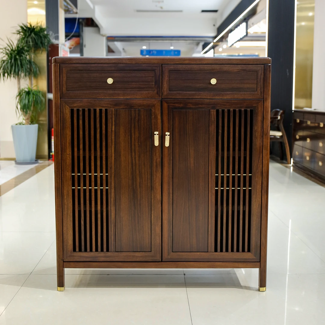 （大利家具）JNGG-902鞋柜黑檀木多用柜现代中式门厅隔断储物柜