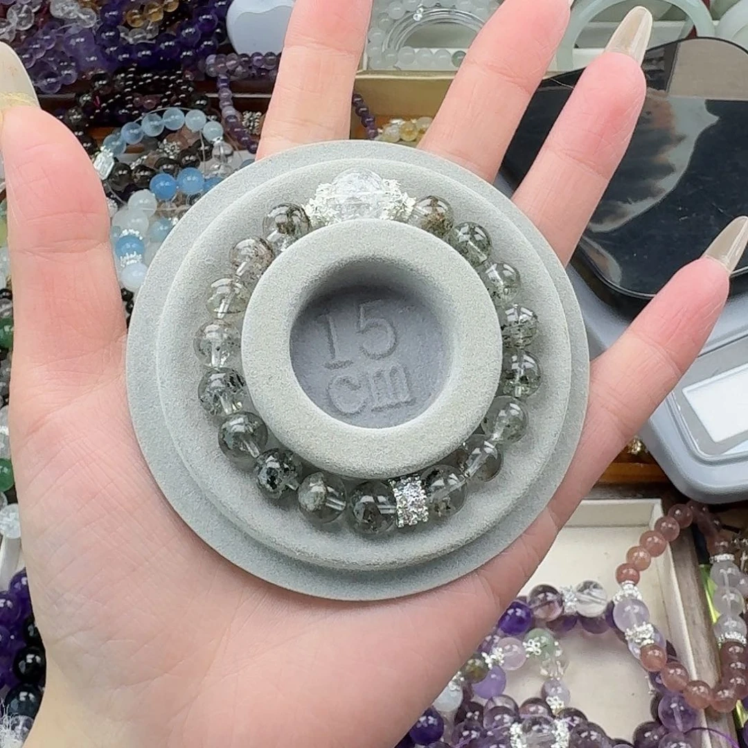 烟晶手链银S925镶嵌好