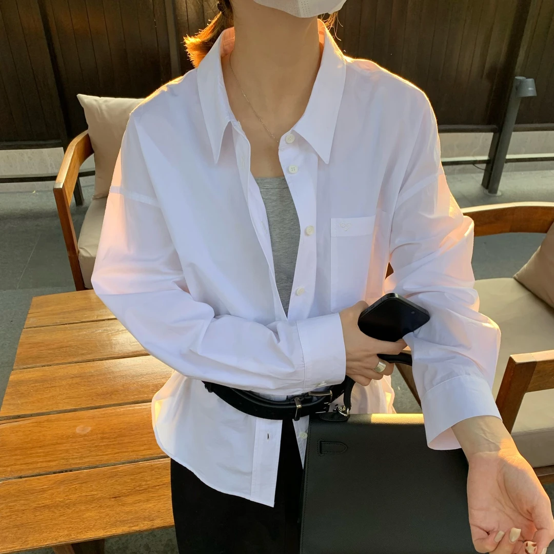 ZHANG&O2 韩系别致简约纯色气质法式衬衫 22727