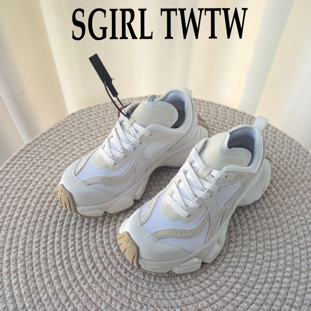 SGIRL TWTW拼色老爹鞋女春夏网面透气松糕厚底增高跑步休闲运动鞋