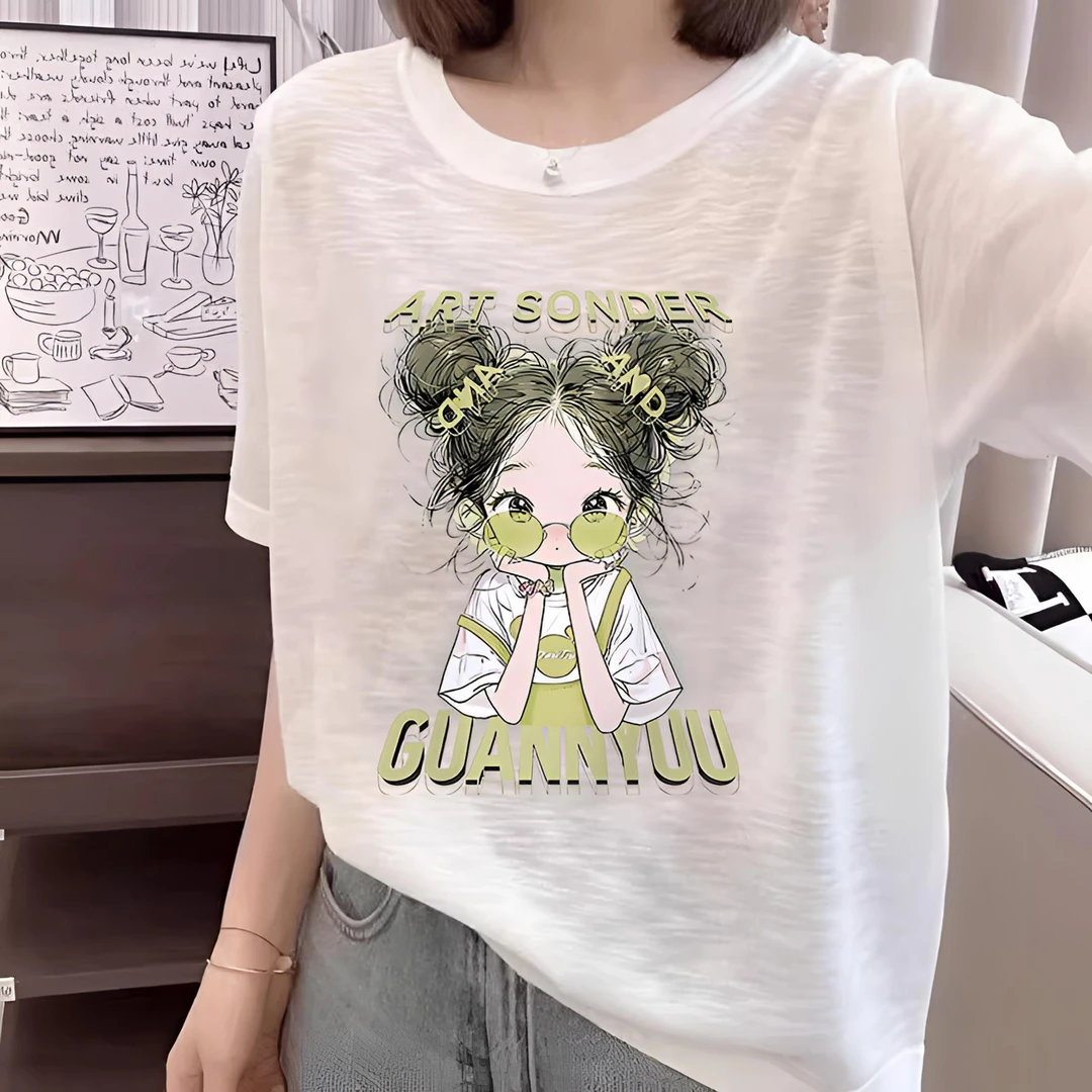 胖mm大码300斤雪花棉短袖夏季透气韩版圆领宽松显瘦外穿上衣t恤女