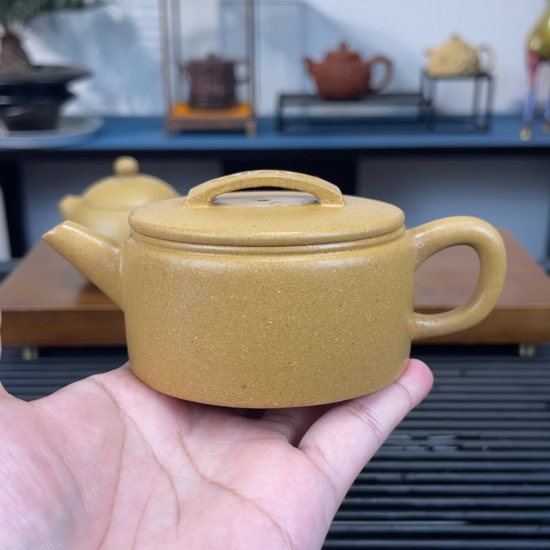 紫砂茶壶180毫升半手工黄金段汉瓦