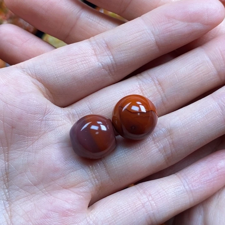 爱***游玛瑙/玉髓未镶嵌圆珠战国红圆珠