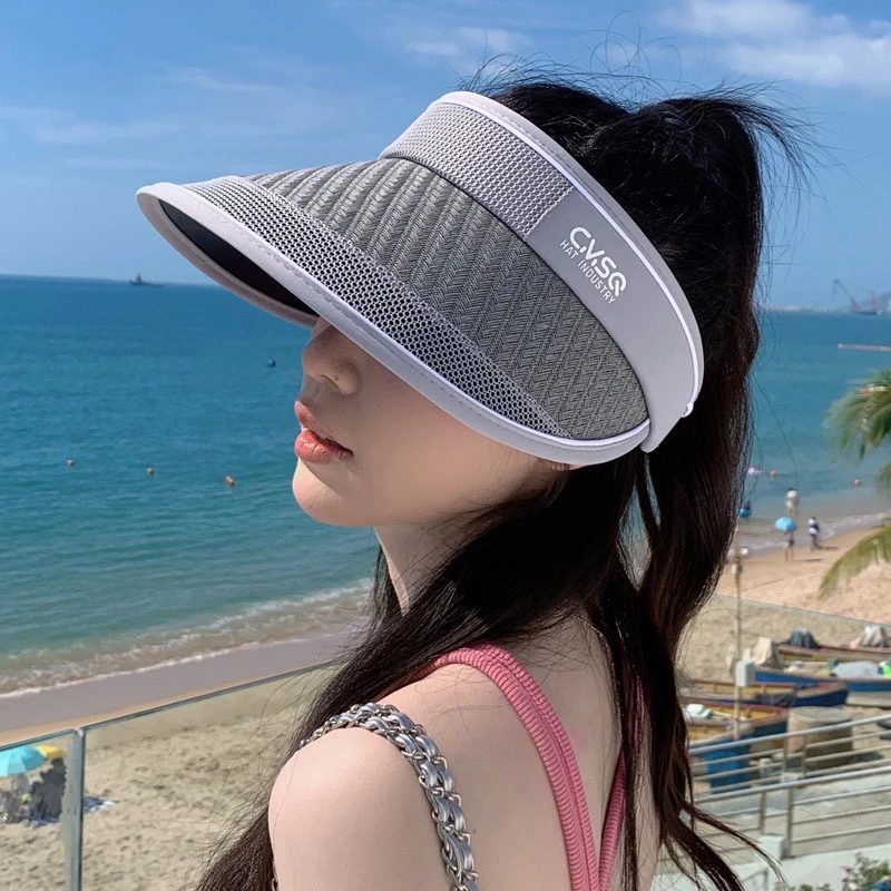 夏季新款遮阳帽女士户外太阳帽空顶防晒帽女夏季骑车遮阳帽太阳帽