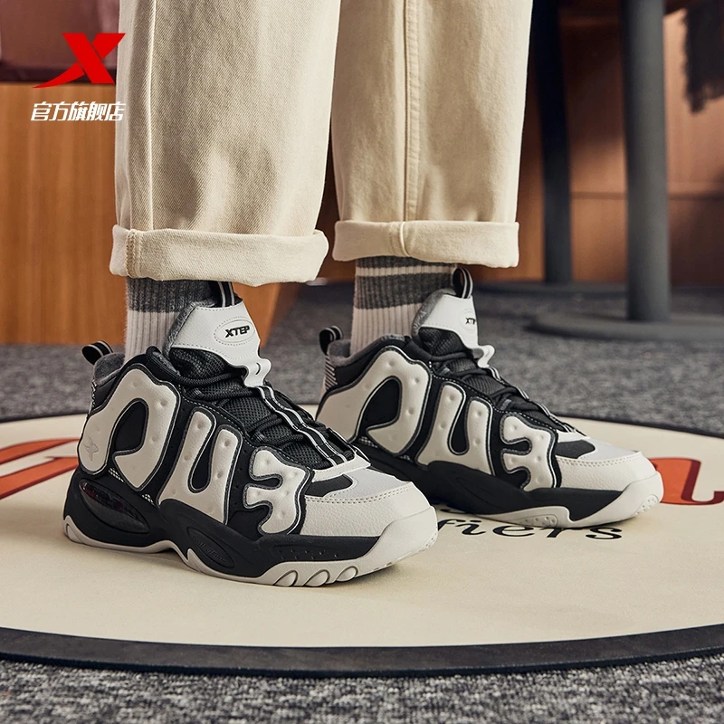 猎空丨特步加绒棉鞋冬季加绒鞋子男保暖高帮休闲鞋976419370066