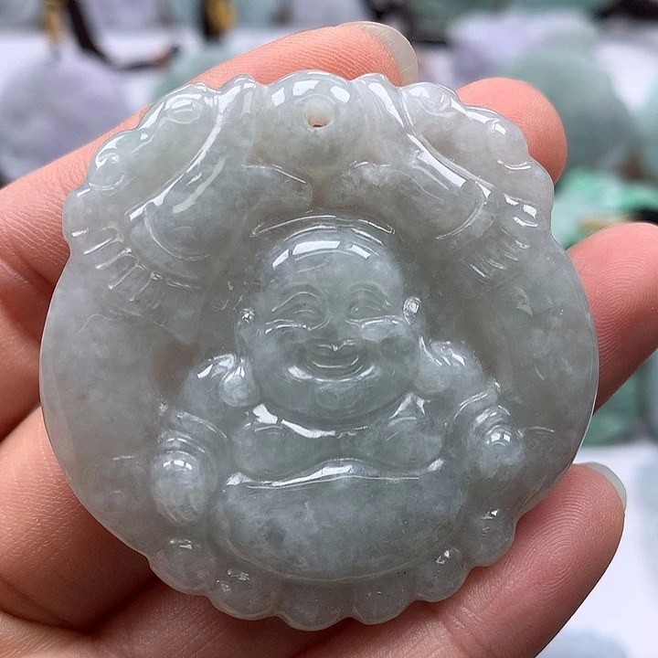 翡翠未镶嵌颈饰笑佛福利