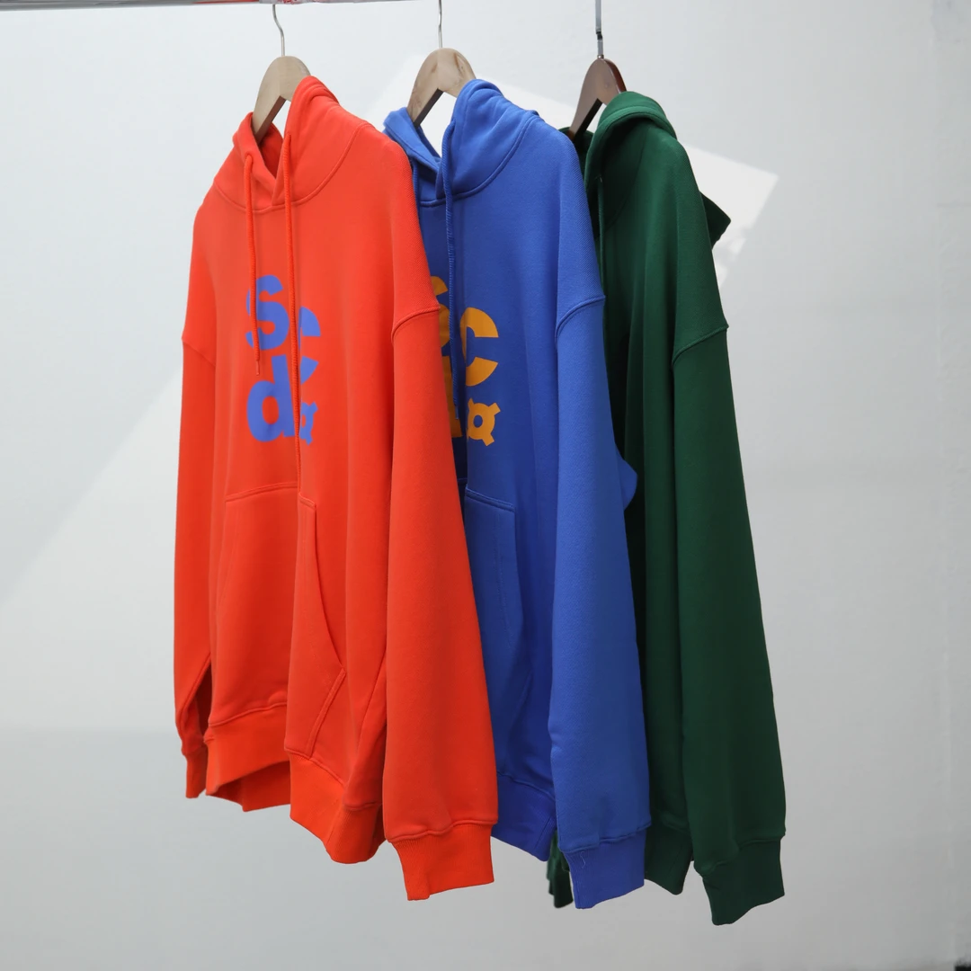 【街舞】潮牌男女帅气字母连帽卫衣蓝1350-C2-2绿红粉3017-A12-4