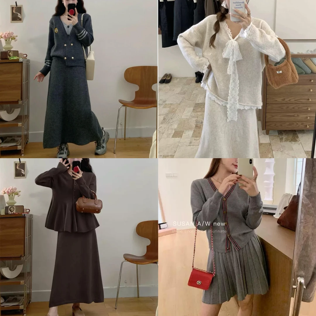 【2401-2600编码】十三行新款气质优雅显瘦氛围女装连衣裙套装.