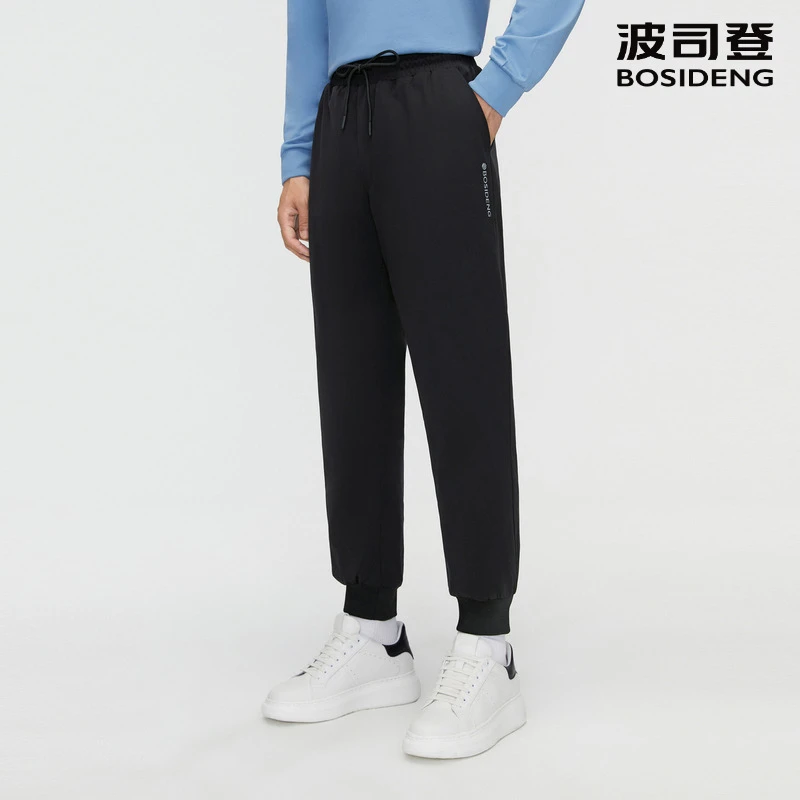 波司登冬季新款男长款外穿羽绒裤黑色棉裤加绒加厚居家保暖裤5143