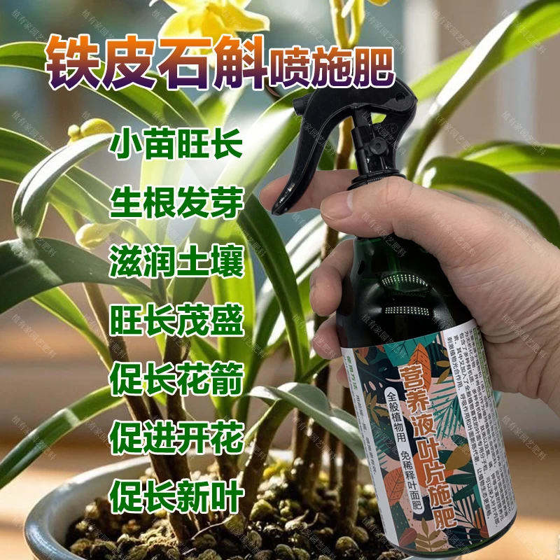 铁皮石斛专用肥料土铁皮石斛专用营养液开花翠绿长新根长叶面肥料