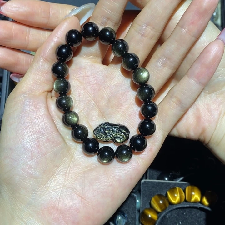 黑曜岩手链未镶嵌懂****者