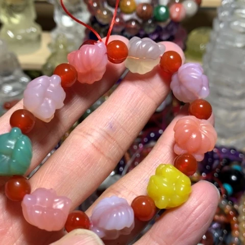 玛瑙/玉髓手链未镶嵌九尾狐手串