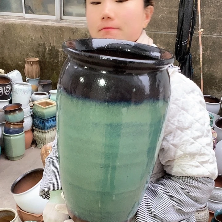 紫砂花盆瑕疵口22高37