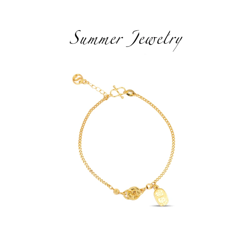 铜合金手链 碎碎冰铜钱招米手链轻奢高级国风 S2272