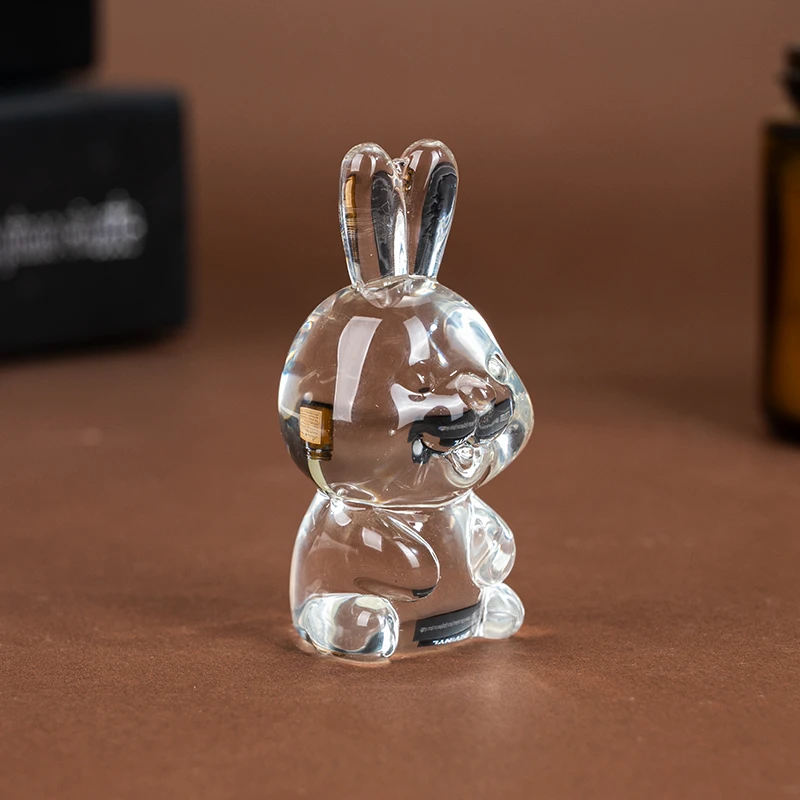 L621透明生肖兔家居装饰现代工艺品客厅玄关桌面装饰摆件装饰品