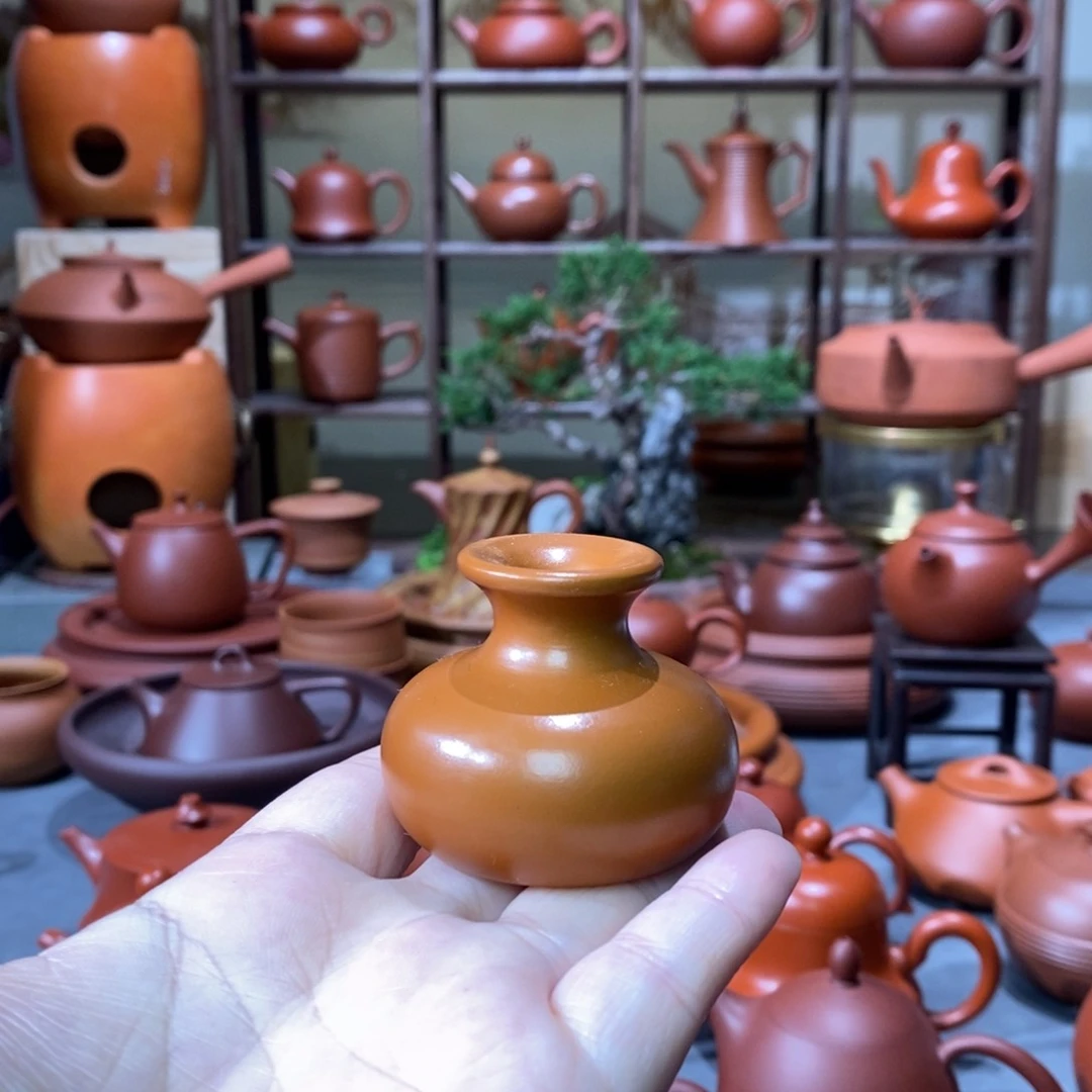紫砂茶壶邱俊植鸡蛋黄盖置纯手工