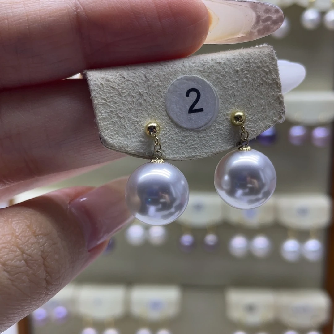 淡水珍珠耳饰18K金镶嵌